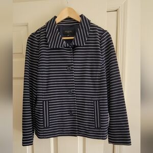 Talbots Navy Striped Blazer